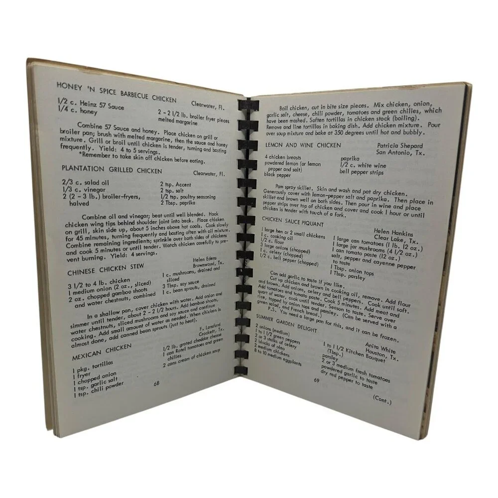 Pat Walkers Favorite Recipes Spiral-Bound‎ Cookbook 1982? Vintage VTG. Extras